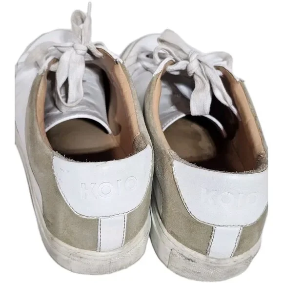 KOIO Shoes Mens EU42 US 9 Capri Low Top White Gray Leather Suede Sneakers - Picture 6 of 11